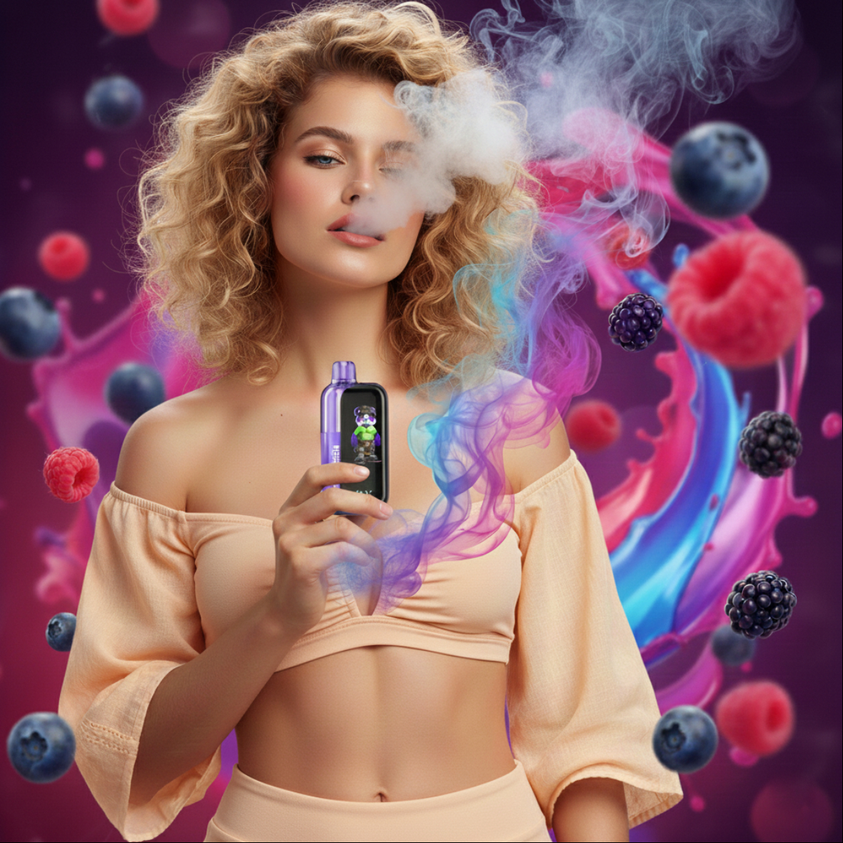 MerryMi Panda X 40K Premium Disposable Vape - Blueberry Watermelon Flavor